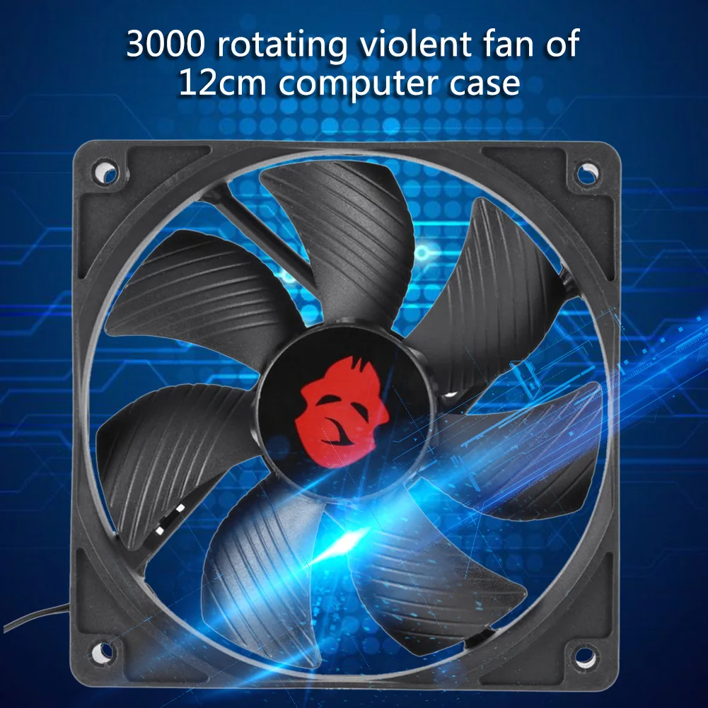12cm 3000RPM Fan Cooling 12V PC Case Radiator Cooler 120MM Big 4Pin Desktop Chassis Workstation Cabinet Heatsink Fan Server Fans