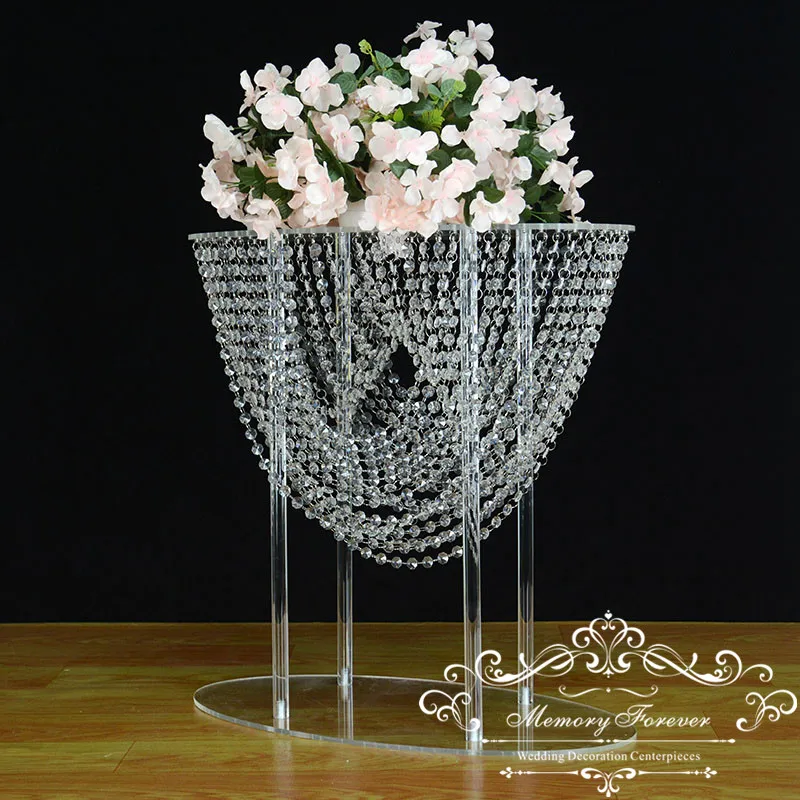 24 дюйма высокий Свадебный Хрустальный центральный прозрачный цветок люстры