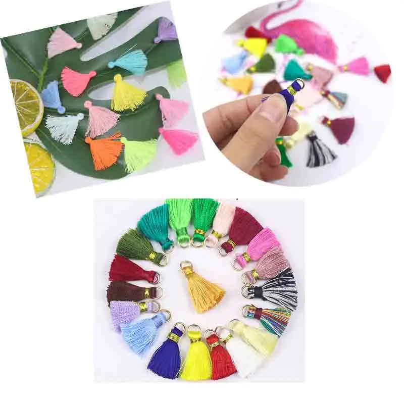 

New 10pcs Handmade Tassel Charms for Jewelry Making Mini Cotton Tassel Necklace Earrings DIY Jewelry Findings
