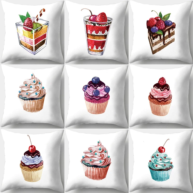 Торт десерт Узор Декоративная Подушка Наволочка Чехол для подушки из полиэстера
