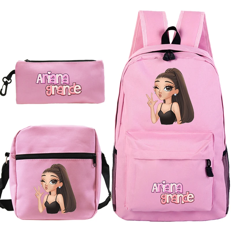 

Fashion Ariana Grande Backpack 3 Pcs/Set Schoolbag for Teenage Girls Bookbag Women Bagpack College Knapsack Female Mochilas