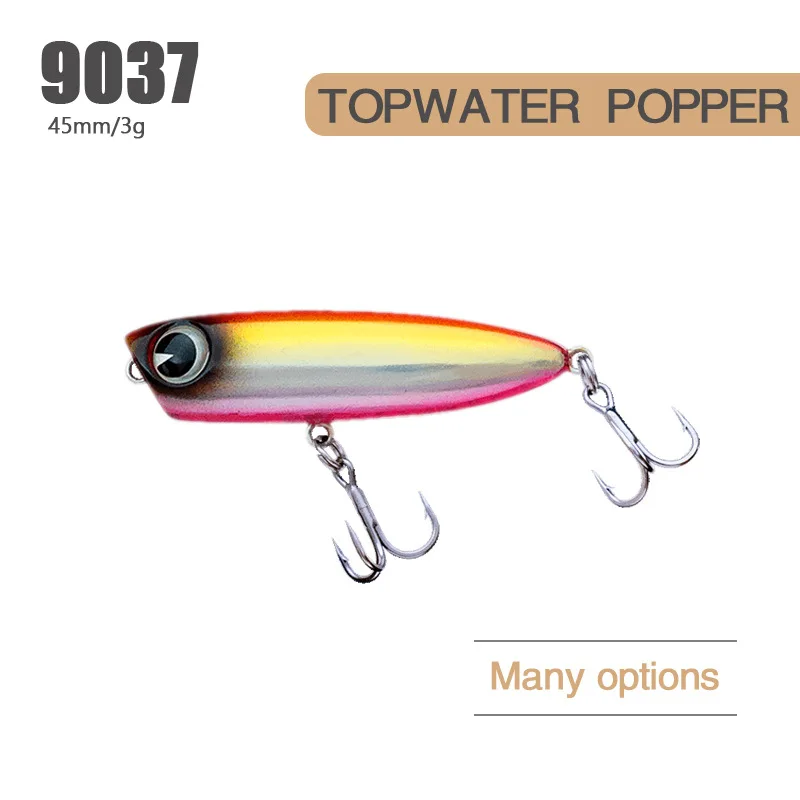BATTLEBASS Top Water Popper Bait 4.5cm 3g Fishing Lure 1Piece/Lot Plastic Wobbler for Horses mouth | Спорт и развлечения