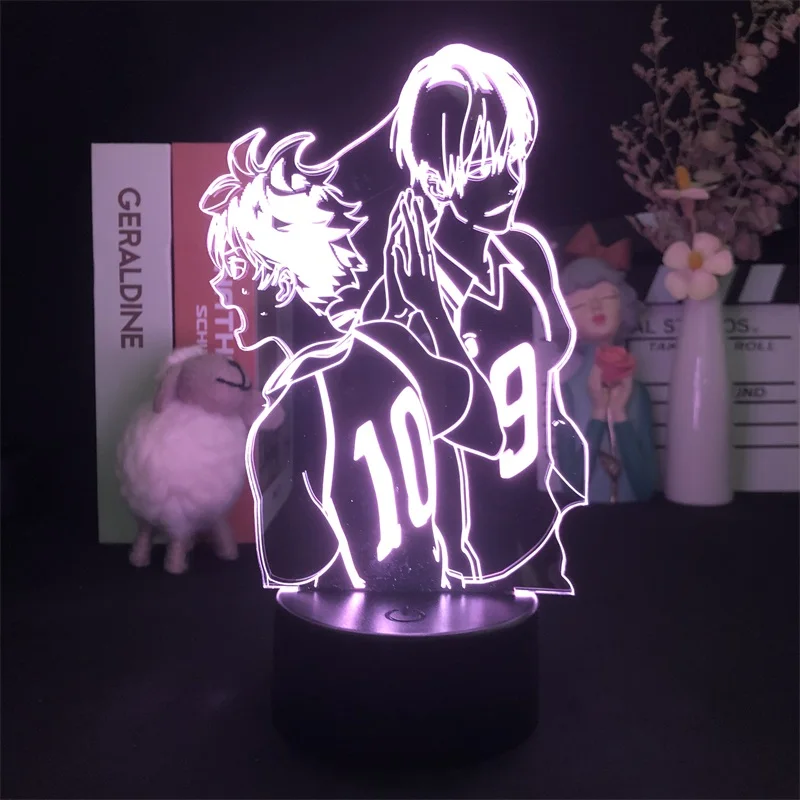 

Haikyuu Tobio Kageyama Japanese Anime Manga Battery Operated Dropship Delivery 3D Night Light Bluetooth Control for Bright Base