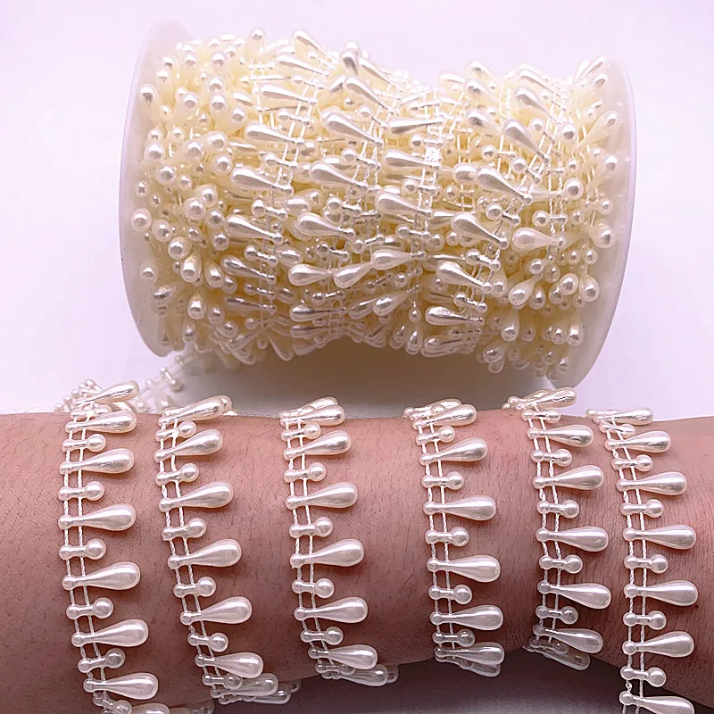 Новинка 2 5 ярдов 4 15 мм искусственный жемчуг цветок бусы цепочка гирлянда цветы