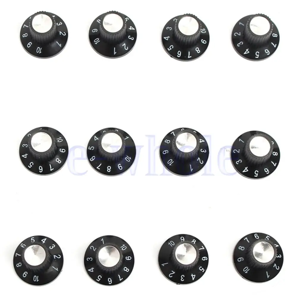 ghh 6 pcs schwarz kunststoff hut umsäumte stil amp control knob für fender 6mm gitarre elektrische schwarz einfach zu installieren mi0322x6