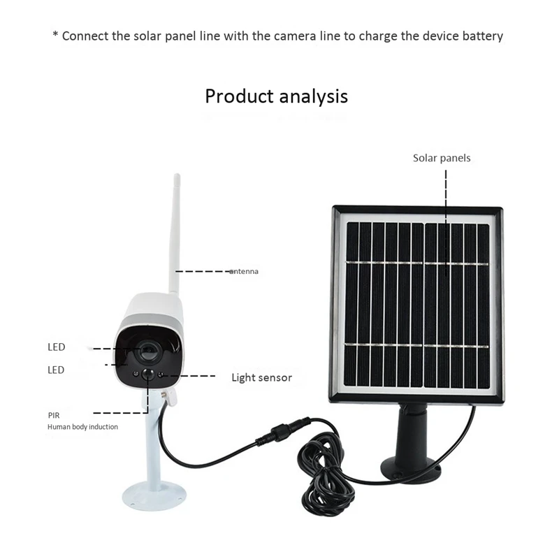 

Outdoor Wireless Surveillance Camera System, 1080P Camera Outdoor Waterproof with Night Vision Function Solar Camera
