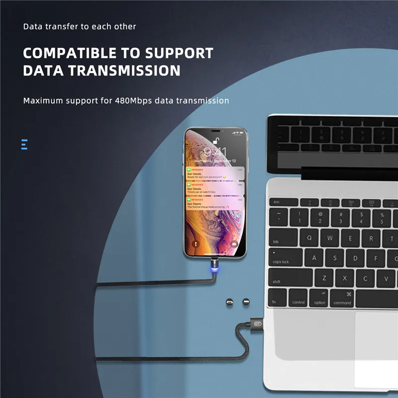 GTWIN 3A Магнитный кабель Micro USB кабель для iPhone Быстрая зарядка usb type C кабель для передачи данных для мобильного телефона Магнитный Шнур зарядное устройство 1 м/2 м