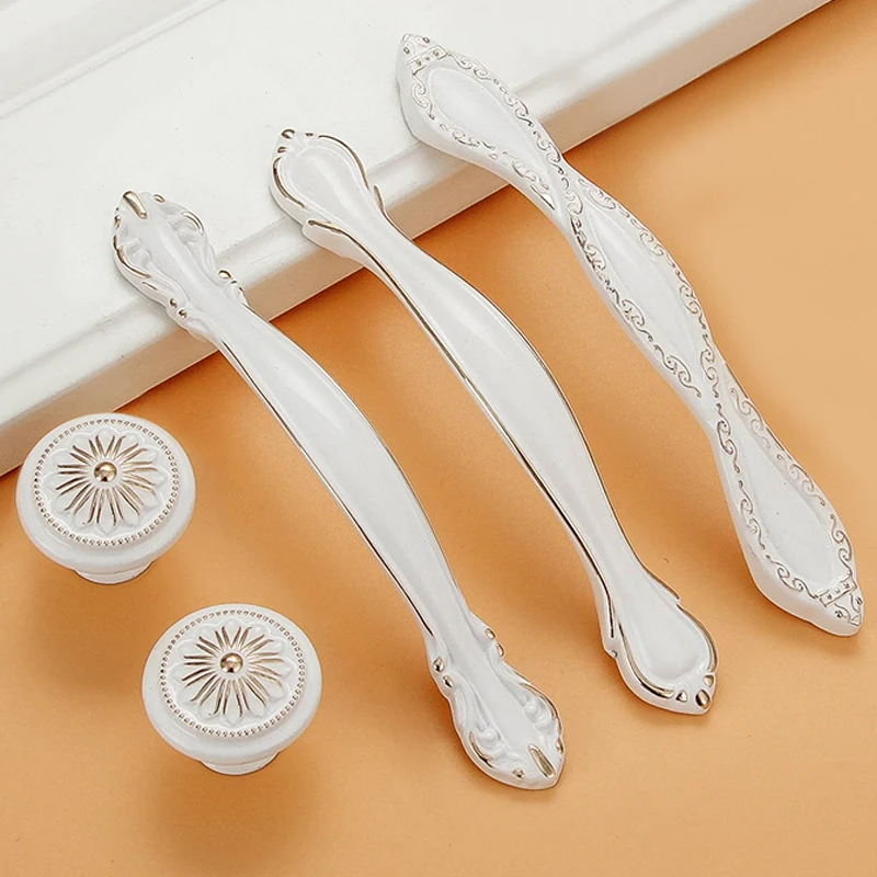 Ручки для дверей Европейского типа белые ручки дверных шкафов современные