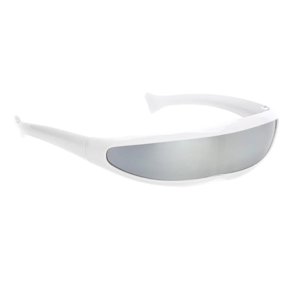Funny Plastic Color Mirrored Single Lens Visor Sunglasses Cyclops Cosplay Glasses Cosplay Glasses