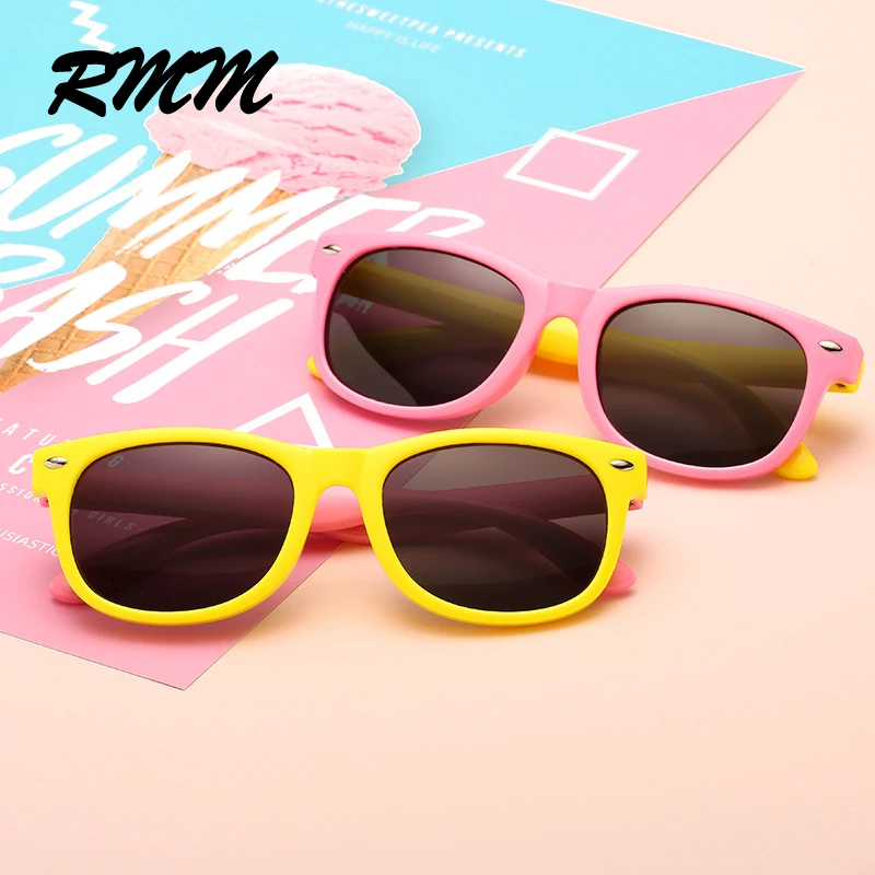 RMM Новые Детские поляризованные солнцезащитные очки TR90 для мальчиков и девочек силиконовые защитные