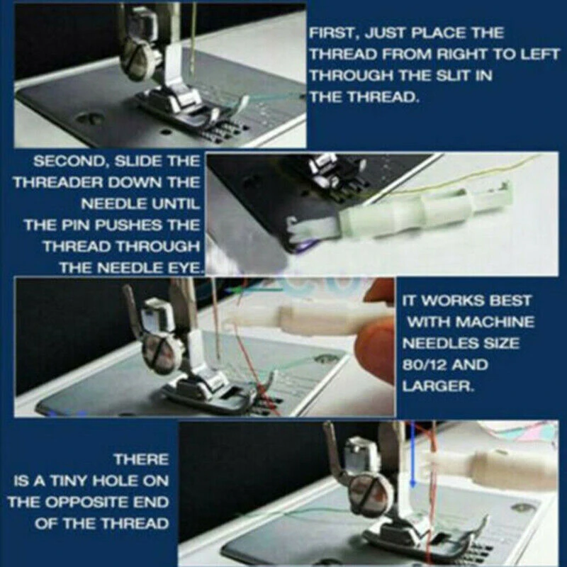 

2pcs Needle Threader Set Plastic Sewing Machine Insertion Applicator Tool