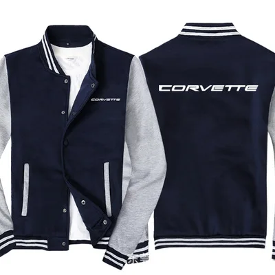 

NEW 2021 Men Baseball Jacket Corvette Logo Mens Sportswear Casual Sweatshirt Hip Hop Harajuku Unisex Uniform 3 colors 78