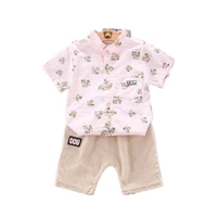 new children summer fashion clothing baby boys girls cartoon shirt shorts 2pcssets kids cotton clothes infant casual tracksuits