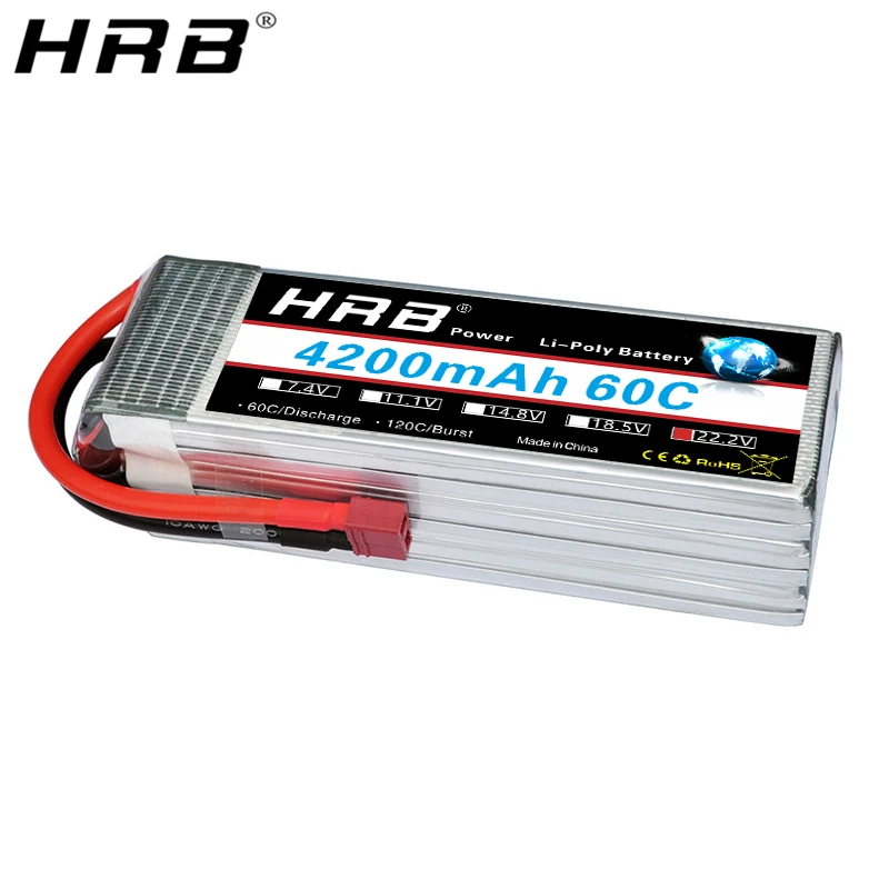 HRB 6S 22,2 V Lipo батарея 4200mah Deans XT60 EC5 XT90 TRX T Разъемы 60C RC гоночный Вертолет FPV самолеты автомобили грузовик лодки запчасти