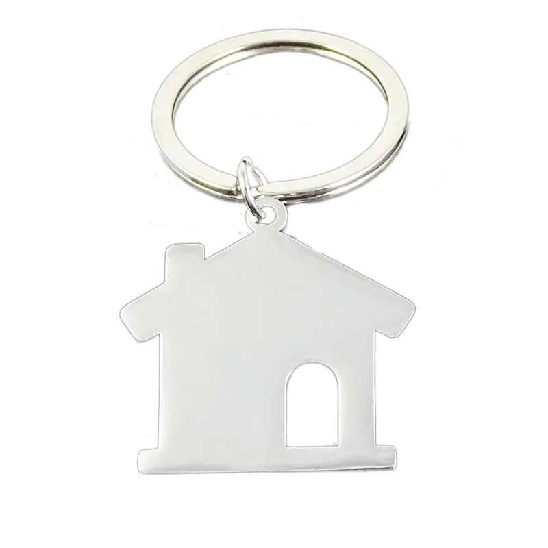 

Personalized House Key Chain Stainless Steel Engraved House Charm KeyRings ,Monogram Homeowner Keychains