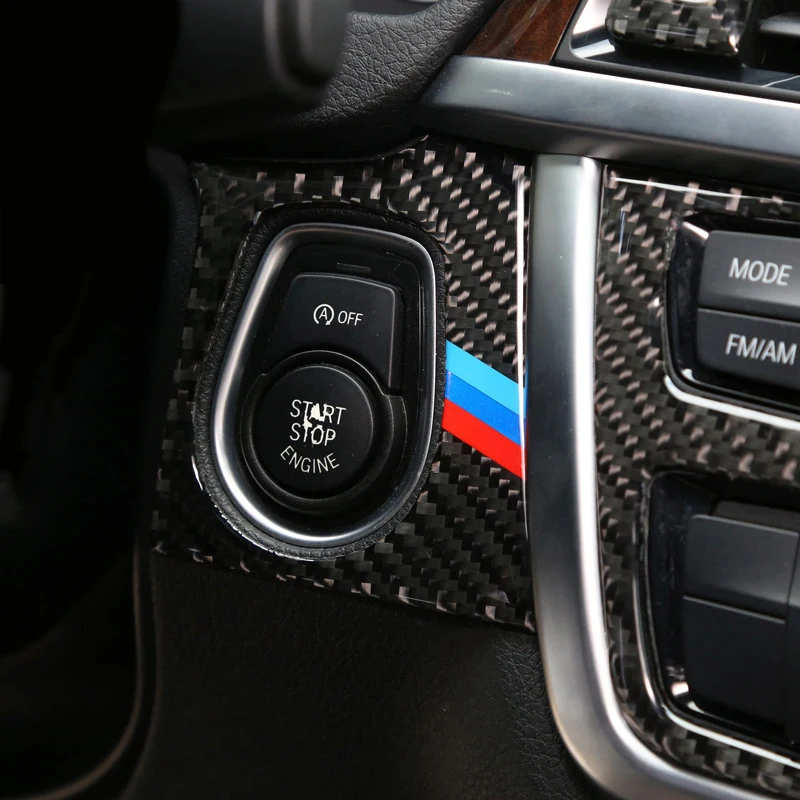 Углеродное волокно стайлинга автомобилей запуска двигателя стоп кольцо м в
