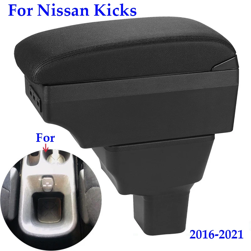 

For Nissan Kicks armrest box For Nissan Kicks car 2016-2021 interior special retrofit parts center storage accessories box USB