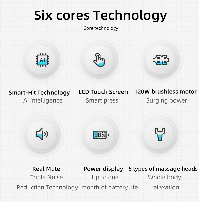 Бустер профессиональный мощный массажный пистолет с сенсорным ЖК-экраном 30
