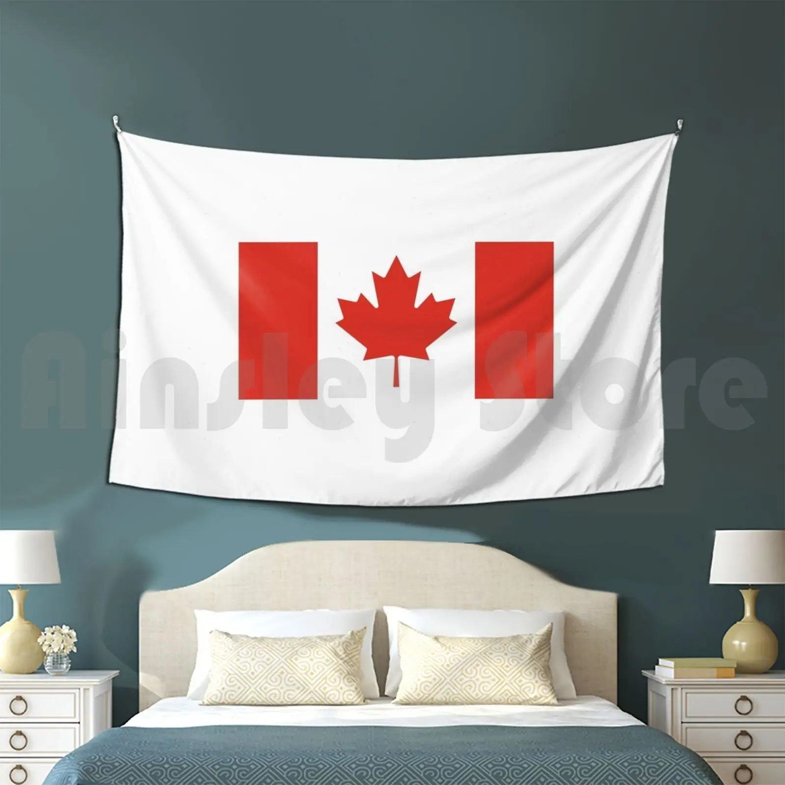 

Canada Flag-Ca Tapestry Living Room Bedroom Coat Of Arms Symbol Blue Cross Flag Canada Flag Partenon Greek