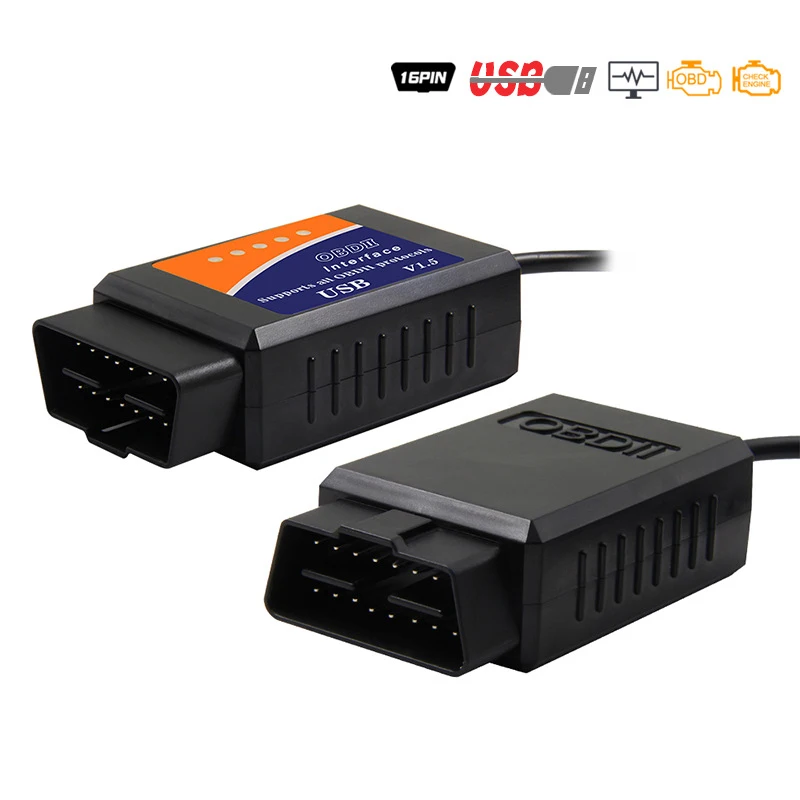 Мини OBDII USB V1.5 сканер для нескольких брендов CAN-BUS ELM327 транспортных средств OBD II ELM 327
