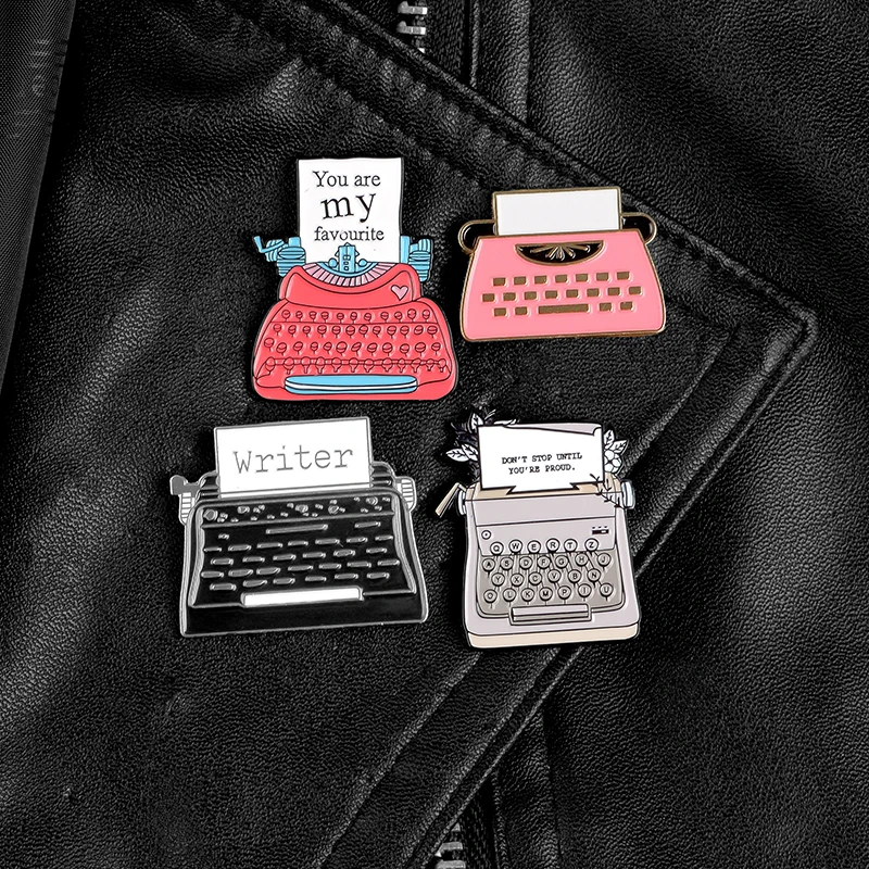 Винтажная машинка для письма милые эмалированные булавки You are my любимый броши