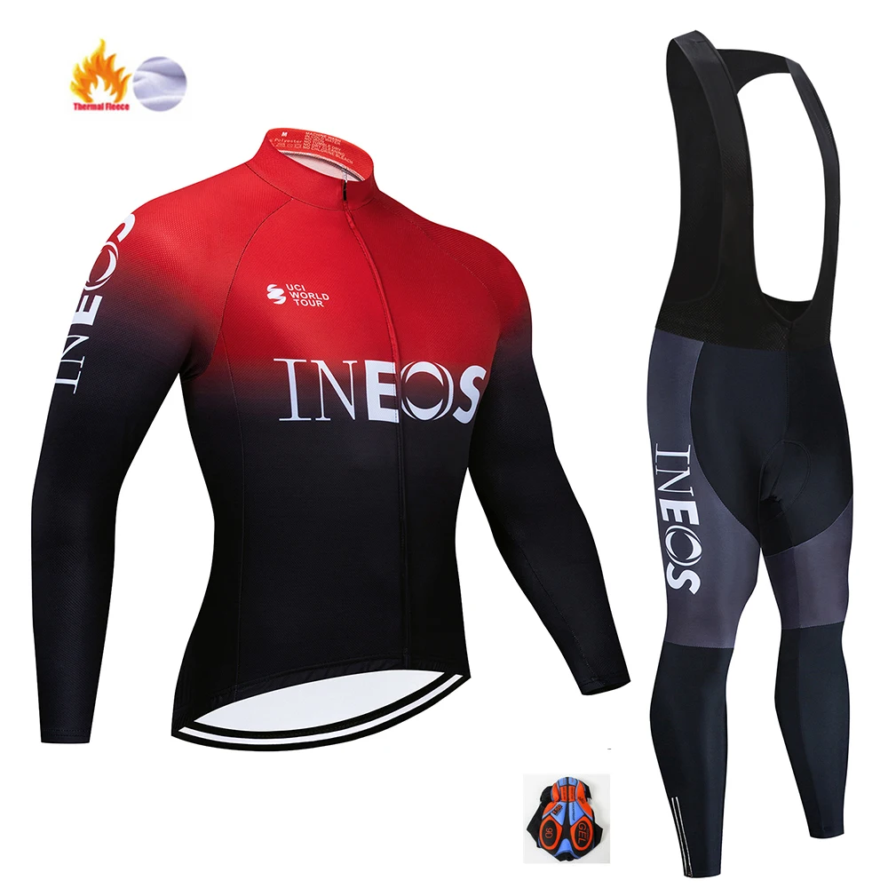 2 Велокофты INEOS Длинная зимняя теплая флисовая одежда для велосипеда MTB велосипедная Одежда Майо Ropa Ciclismo Hombre 9D гель - Цвет: 2