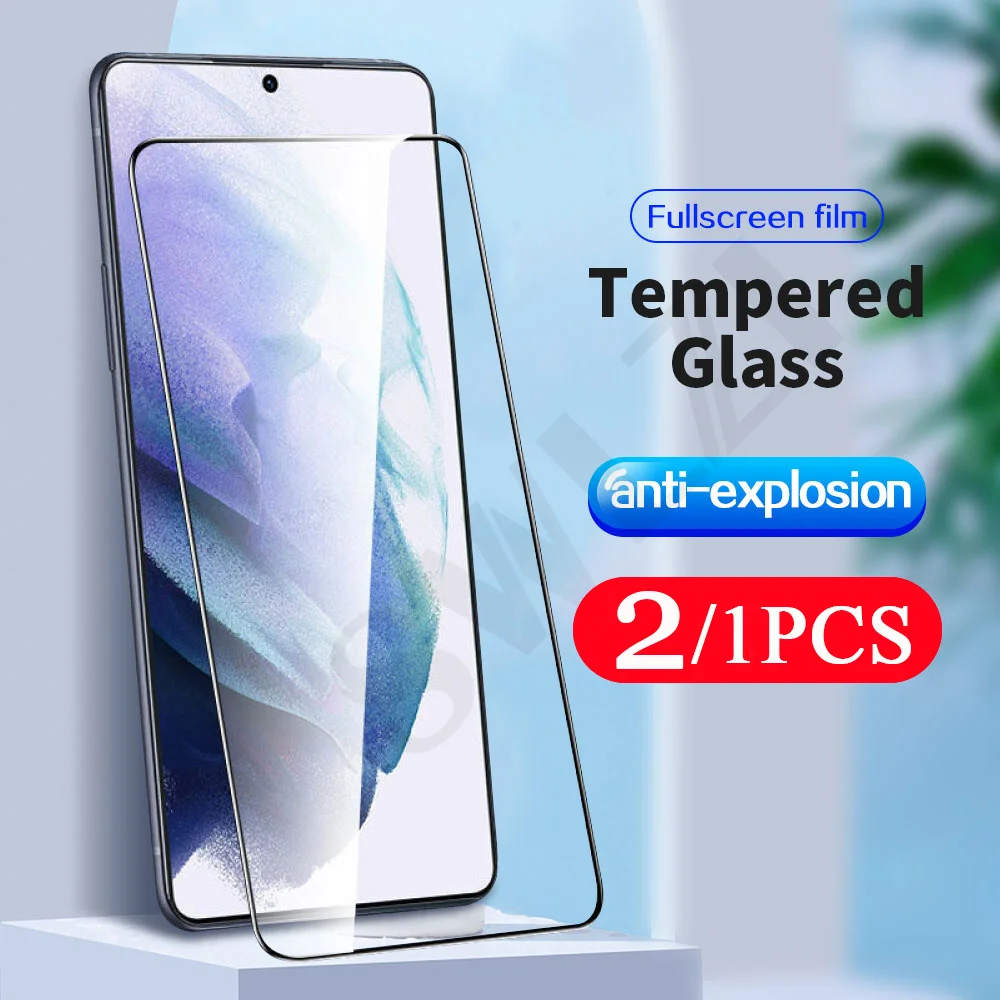 

2/1Pcs full cover for Samsung Galaxy S21 plus S21 Ultra tempered glass s20 FE phone screen protector protective Film smartphone