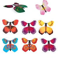 magic tricks flying paper butterfly party funny surprise toys rubber band powered wind up butterfly for children kids gift