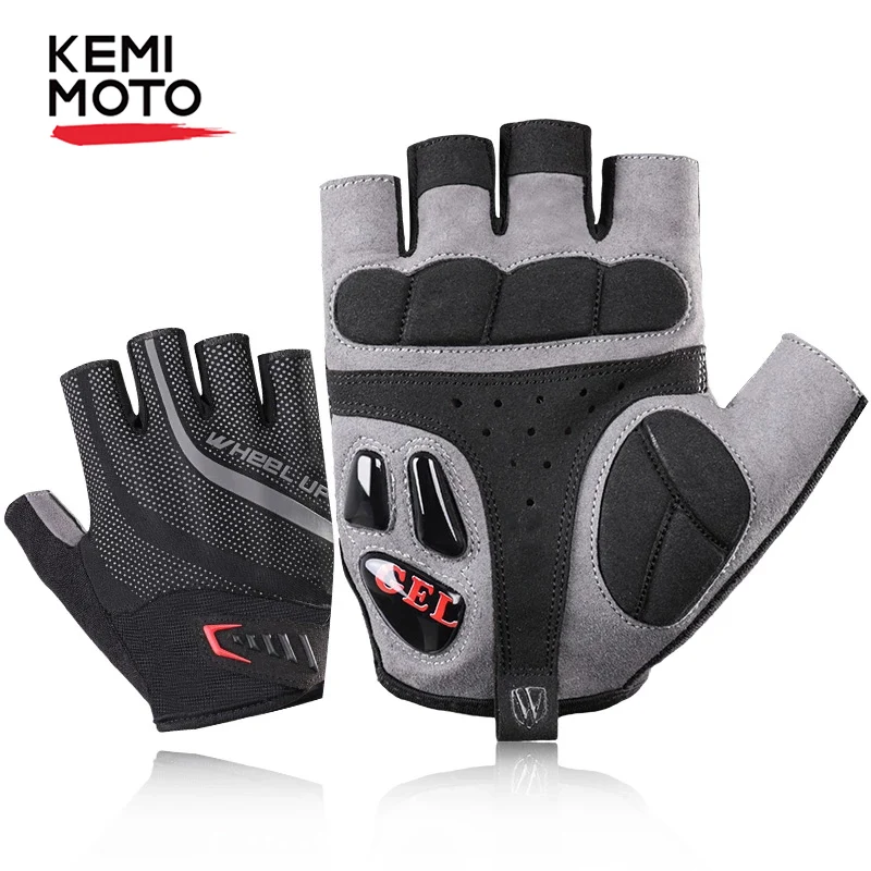 

KEMIMOTO Summer Half Finger Cycling Gloves Gel Bicycle Bike Racing Sport Mountain Glove Breathable MTB Road Bike Gloves