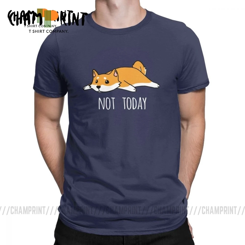 Забавные забавные мужские футболки с надписью Not Today Shiba Inu Dog одежда короткими