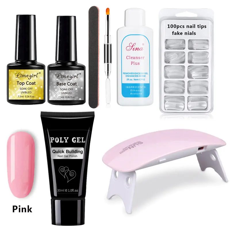 Набор для дизайна ногтей Гель лак полигель быстрое наращивание твердый гель