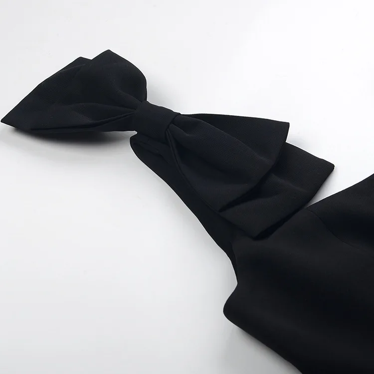 

ENGAGEMENT 2021 Summer New Black Sexy Temperament Bow Slim Dress Small Dress Skirt Waist Women's Clothing