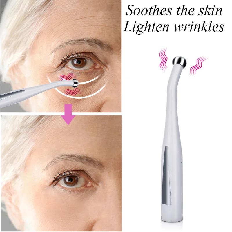 2 in 1 Inductive Electric Face Eye Massager Anti Wrinkle Aging Massage Machine EMS Negative Ion Importing Eyes Care Device | Красота и