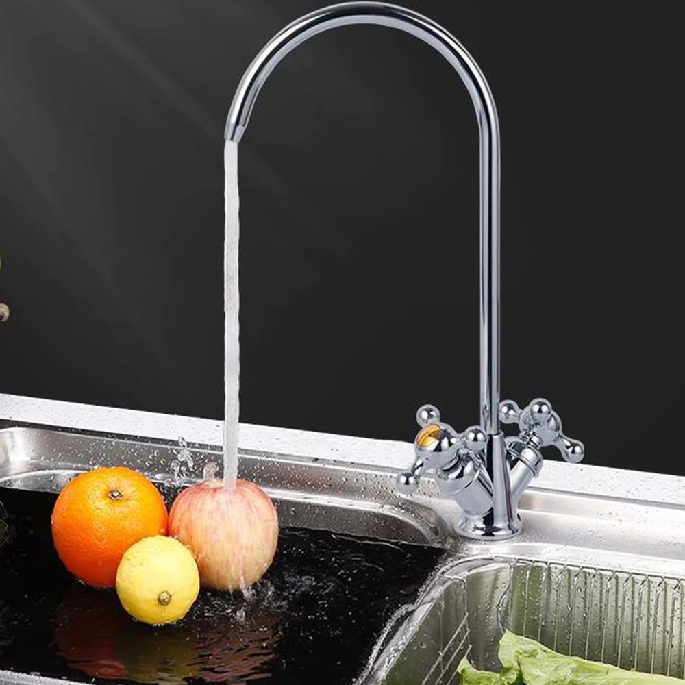 1/4 '馈 нержавеющая сталь обратного осмоса три вилки смеситель кран 360 градусов