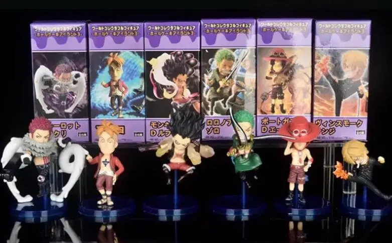 

Экшн-фигурки WCF 6 шт./компл. Аниме One Piece Luffy Gear 4 Zoro Sanji Charlotte Katakuri Ace Marco, игрушки