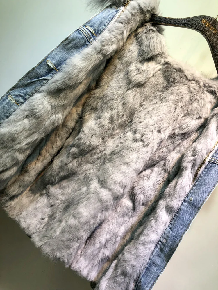 Женская джинсовая куртка с капюшоном теплая верхняя одежда из натурального