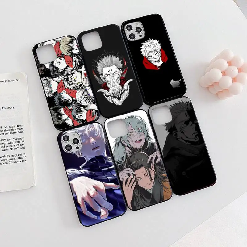 

Jujutsu Kaisen Anime Cartoon Japanese Phone Case Black Color For iPhone 13 12 11 Mini Pro X XR XS Max 6 6s 7 8 Plus SE Cover