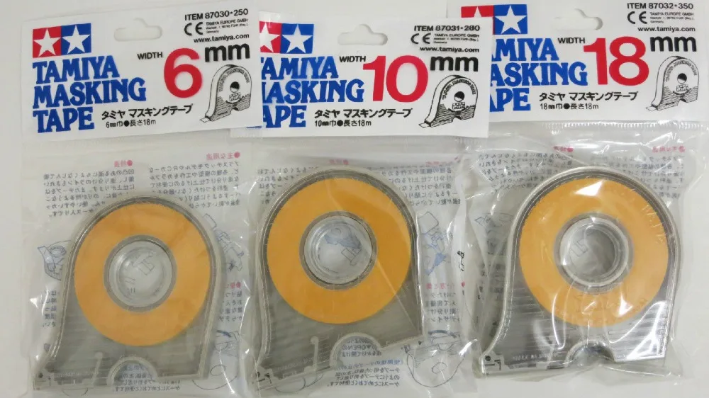 Малярная лента Tamiya 6 мм 10 18 с диспенсерами 3 рулона 87030 87031 87032|tape tape|tape maskingtape 10mm |