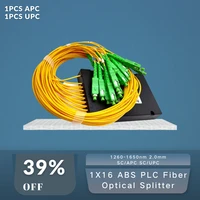 single mode 1x16 abs plc fiber optical splitter 1260 1650nm scapc scupc 2 0mm pigtails high quality low price