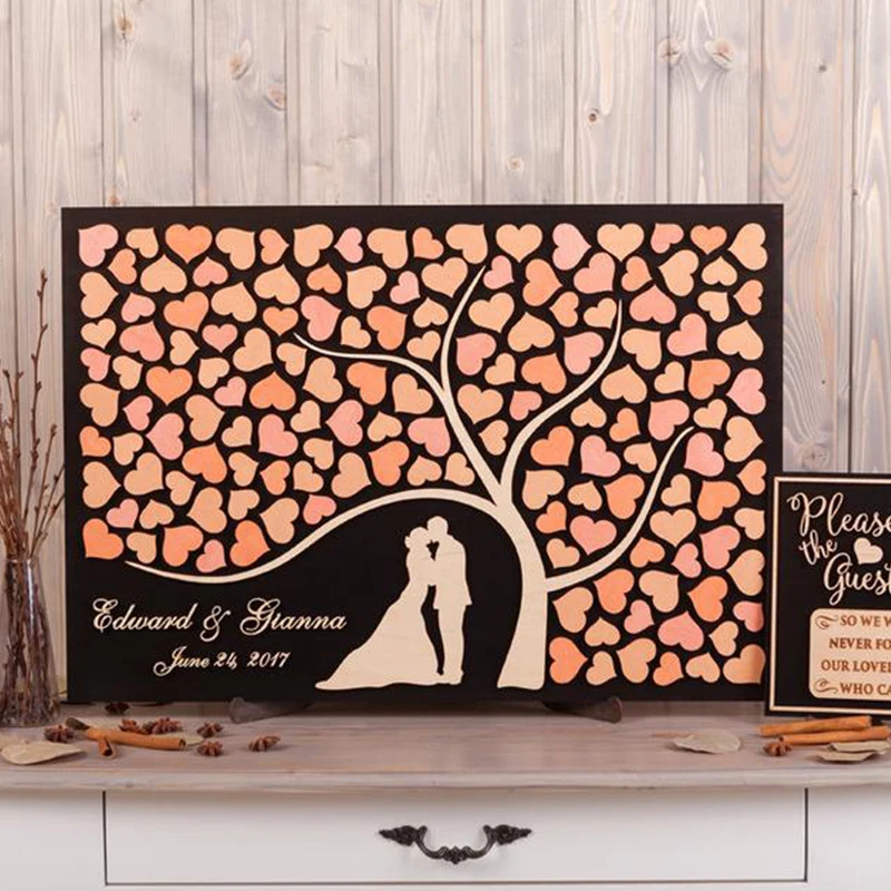 Индивидуальная 3D Гостевая книга свадебная с альтернативным деревом в форме