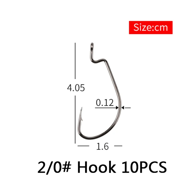Hooks 10 шт., 3 г, 5 г, 10 г, 12 г, 14 г, свинцовая головка джига, глубокая вода, вес пули, мягкие приманки, Техасские Кривошипные крючки, рыболовные снасти, аксессуары - Цвет: Hooks