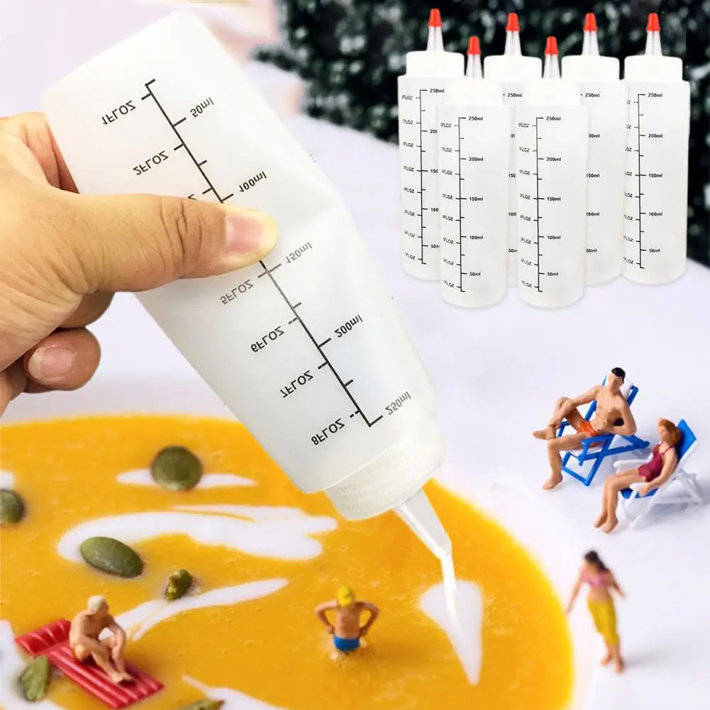 5 шт. 250 мл пластиковая игольчатая бутылка со шкалой с герметичной - Цена: 356,47 руб.