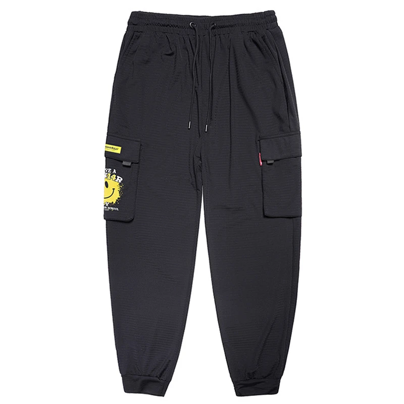 

Summer Pencil Pants Breathable Joggers Men Streetwear Sweatpants Baggy Pants 7XL Plus Size Fashion Smile Face Trousers Cool HA08