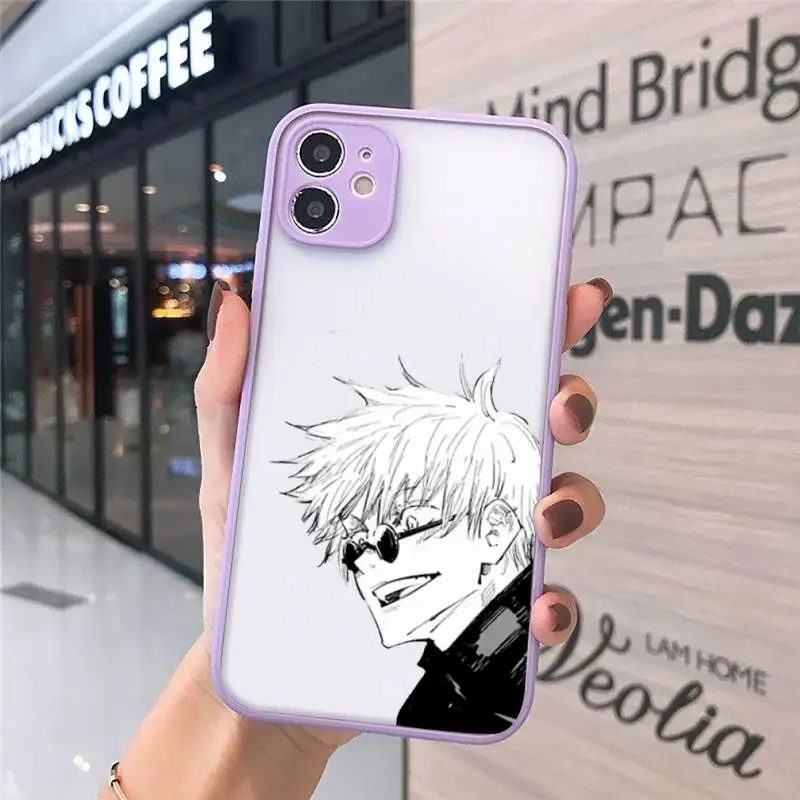 

Jujutsu Kaisen Phone Cases matte transparent For purple iPhone 7 8 x xs xr 11 12 pro plus max mini Clear Funda