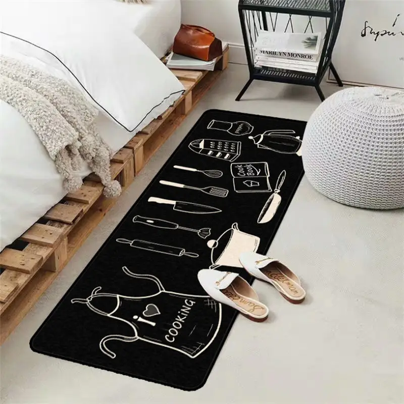 Дверной коврик с воздушным поцелуем уличный черный белый кухонный мультяшным