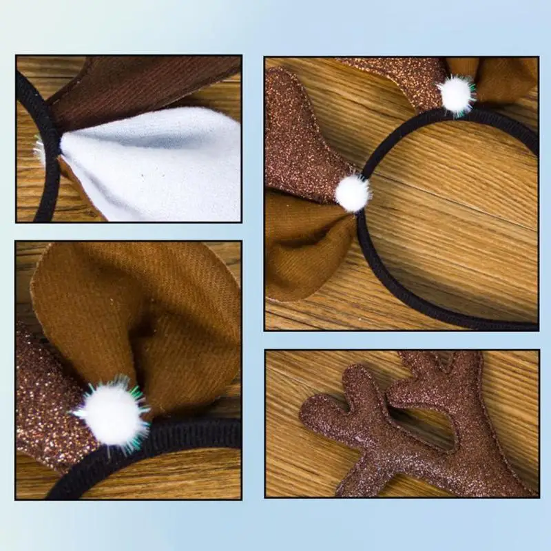 Рождественский обруч для волос с оленьими рогами Ткань Искусство взрослых детей