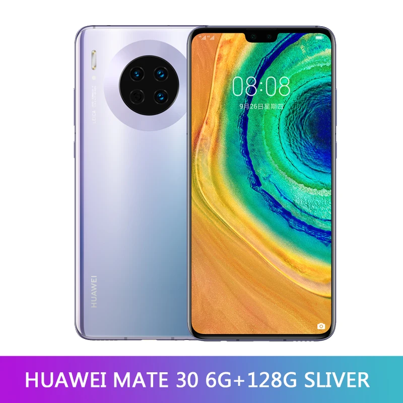 6GB 128GB Siliver huawei mate 30 8 ГБ ОЗУ 128 Гб ПЗУ Kirin 990 Android 10,0 6,6" FHD 2340X1080 40.0MP 40 Вт супер зарядное устройство смартфон - Цвет: 6GB 128GB Siliver
