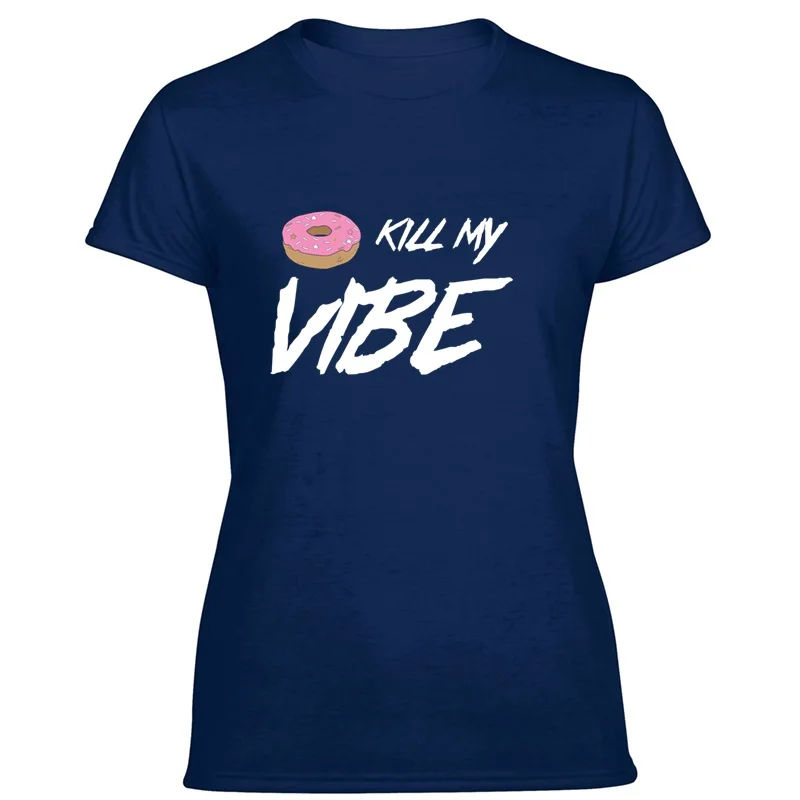 Мужская футболка с принтом пончик-пончик Kill My Vibe круглым вырезом для мужчин Camisetas