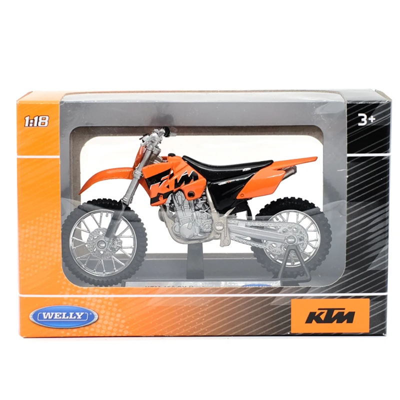 Гоночная модель мотоцикла Welly 1:18 KT # M 450 SX из сплава для пересеченной местности