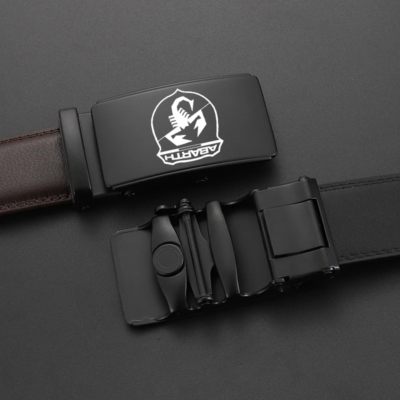 Мужские ремни с металлической автоматической пряжкой кожаные высокого качества